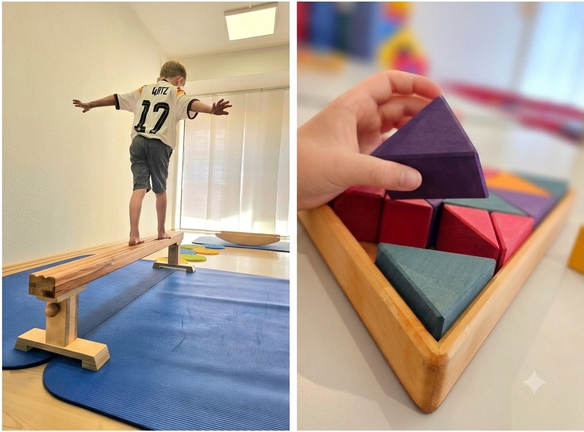 Balancetraining und Formenspiel in der pädiatrischen Ergotherapie